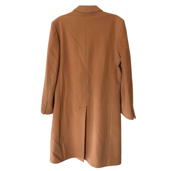 Egon Von Furstenberg Double-Breasted Overcoat Tan Wool Cashmere Size 42 R - Picture 2 of 15